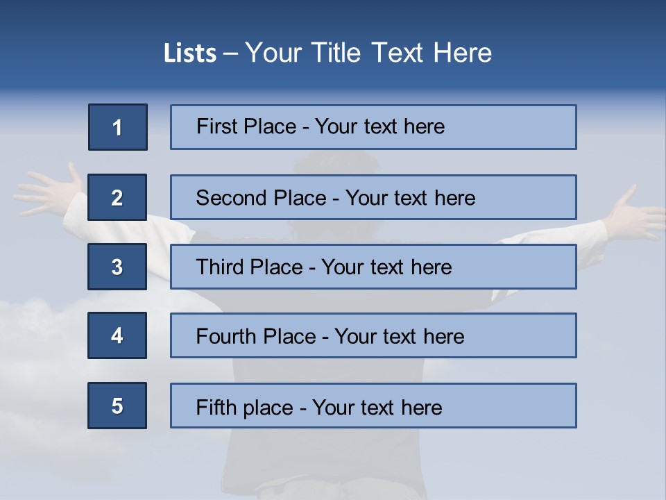 A Man With His Arms Outstretched In The Air PowerPoint Template