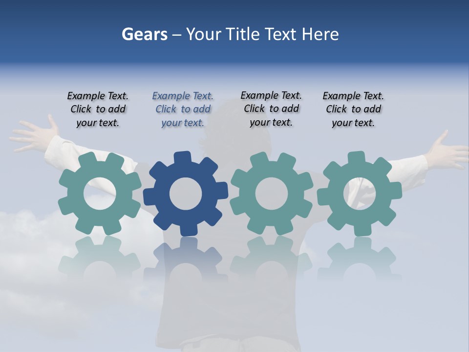 A Man With His Arms Outstretched In The Air PowerPoint Template