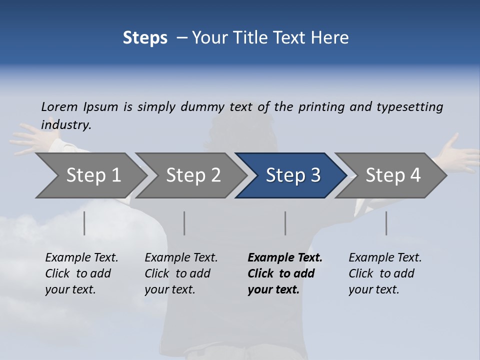 A Man With His Arms Outstretched In The Air PowerPoint Template