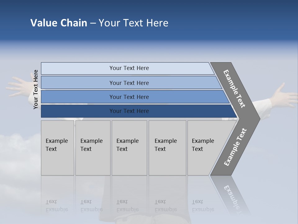 A Man With His Arms Outstretched In The Air PowerPoint Template
