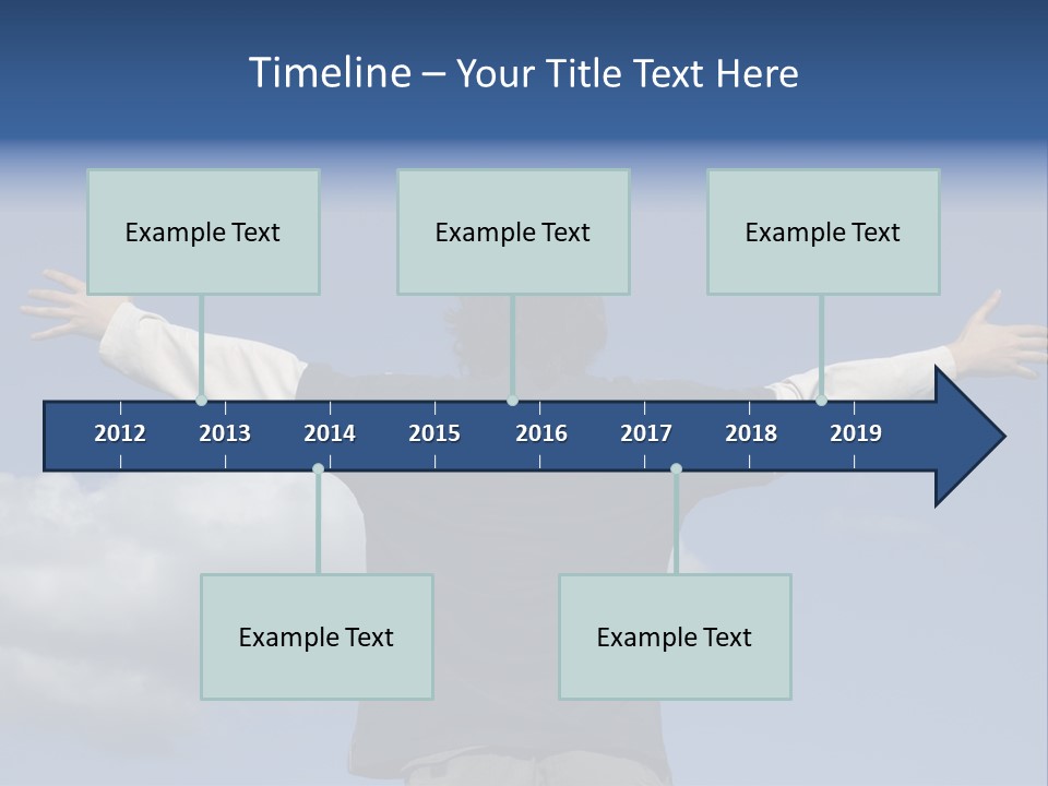 A Man With His Arms Outstretched In The Air PowerPoint Template