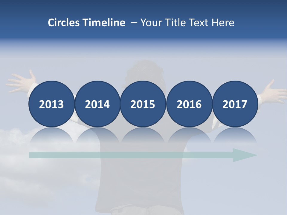 A Man With His Arms Outstretched In The Air PowerPoint Template