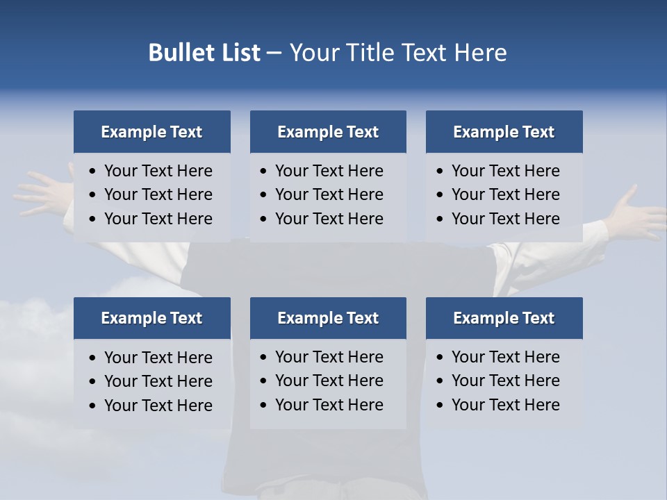 A Man With His Arms Outstretched In The Air PowerPoint Template