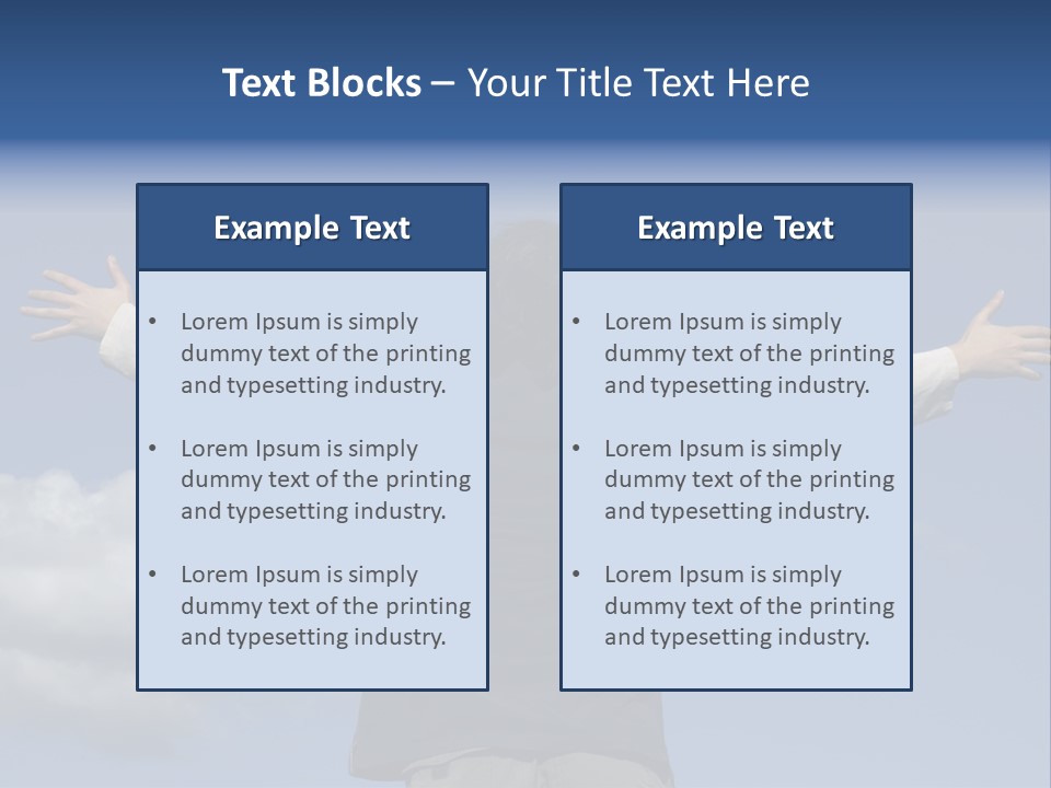 A Man With His Arms Outstretched In The Air PowerPoint Template