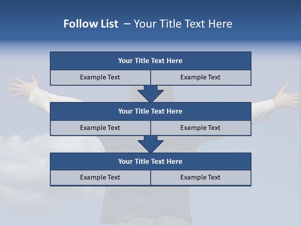 A Man With His Arms Outstretched In The Air PowerPoint Template