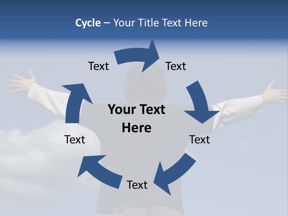 A Man With His Arms Outstretched In The Air PowerPoint Template