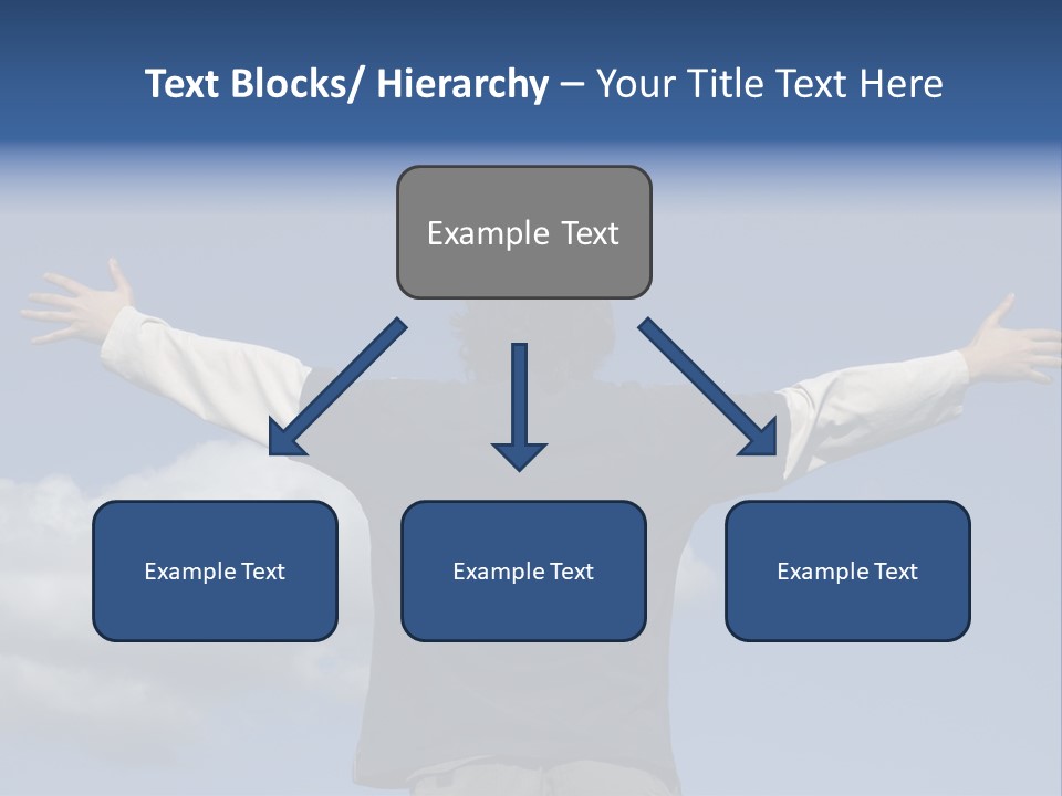 A Man With His Arms Outstretched In The Air PowerPoint Template