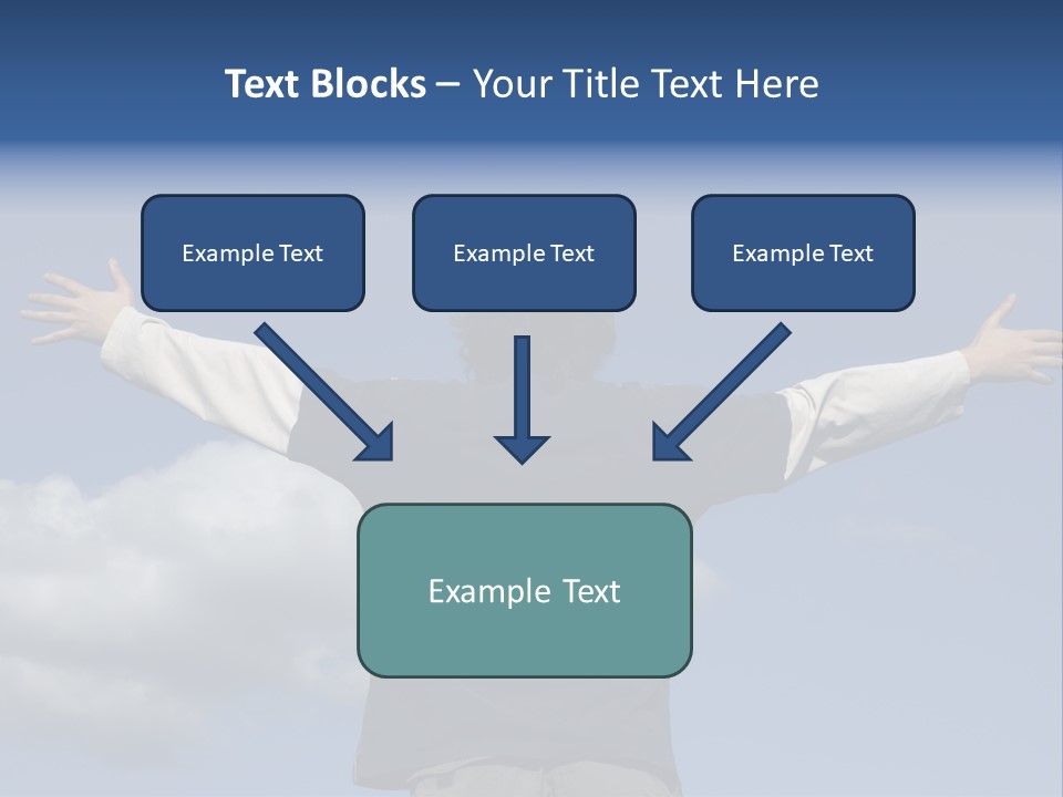 A Man With His Arms Outstretched In The Air PowerPoint Template