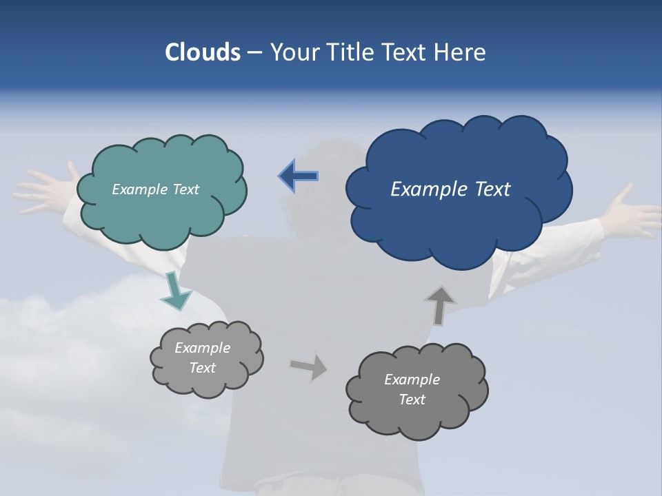 A Man With His Arms Outstretched In The Air PowerPoint Template