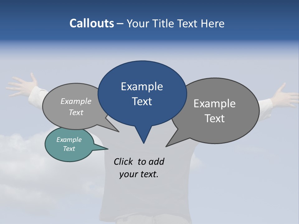 A Man With His Arms Outstretched In The Air PowerPoint Template
