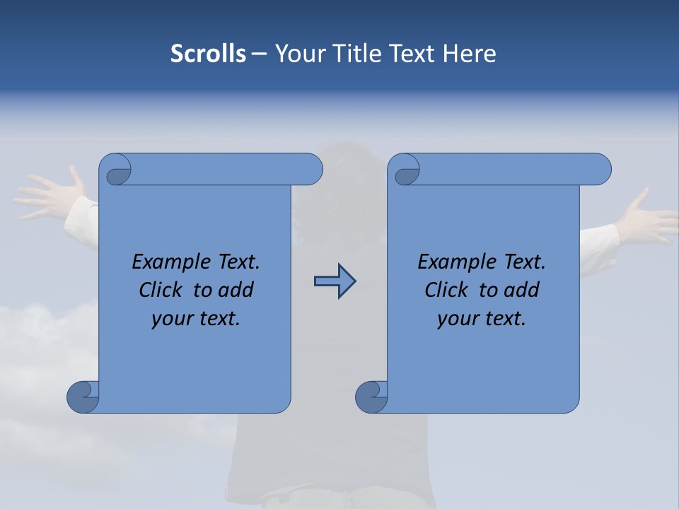 A Man With His Arms Outstretched In The Air PowerPoint Template