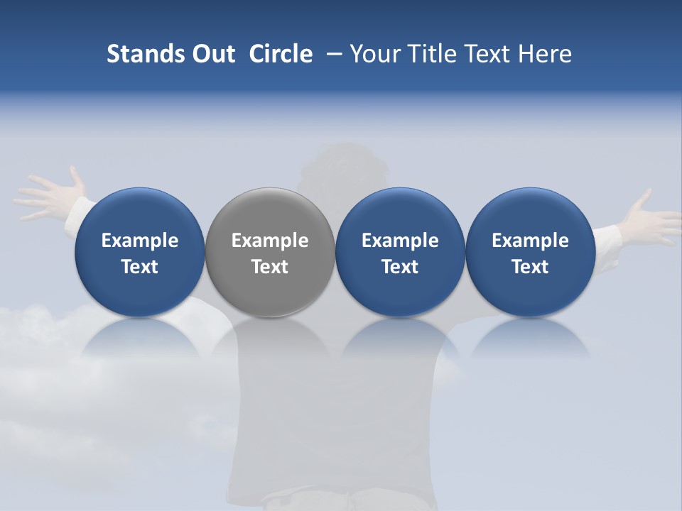 A Man With His Arms Outstretched In The Air PowerPoint Template