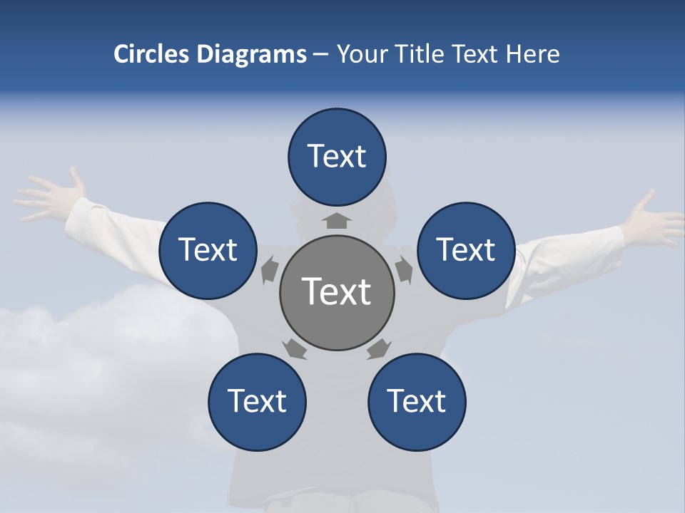 A Man With His Arms Outstretched In The Air PowerPoint Template