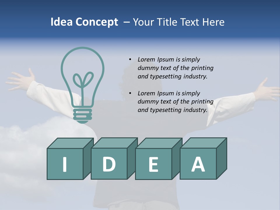 A Man With His Arms Outstretched In The Air PowerPoint Template