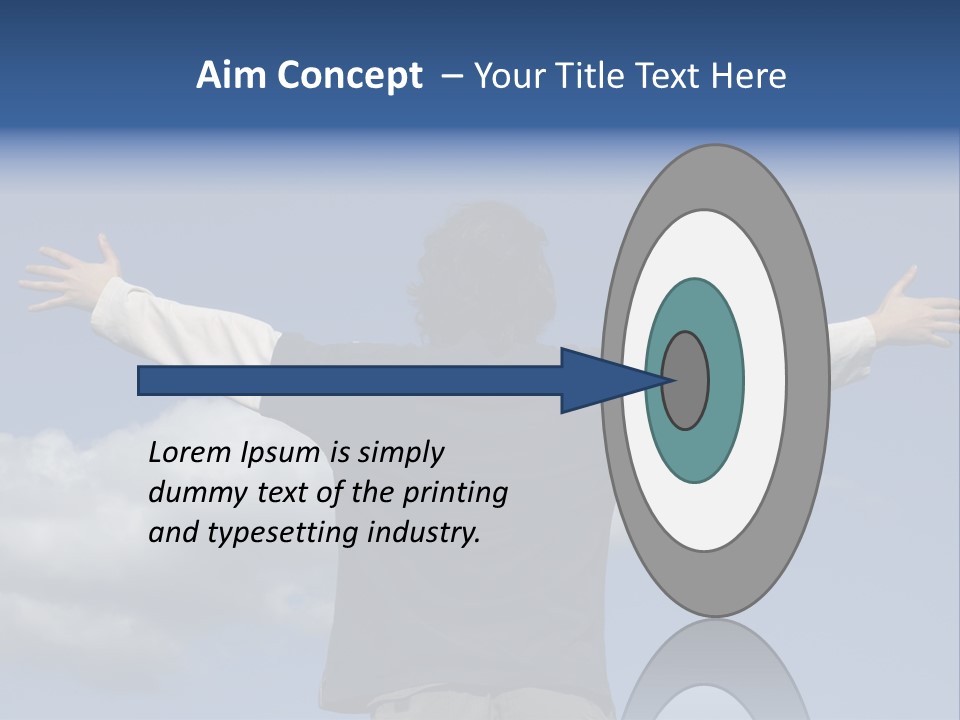 A Man With His Arms Outstretched In The Air PowerPoint Template