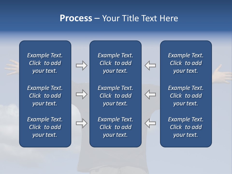 A Man With His Arms Outstretched In The Air PowerPoint Template