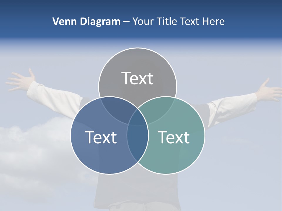 A Man With His Arms Outstretched In The Air PowerPoint Template