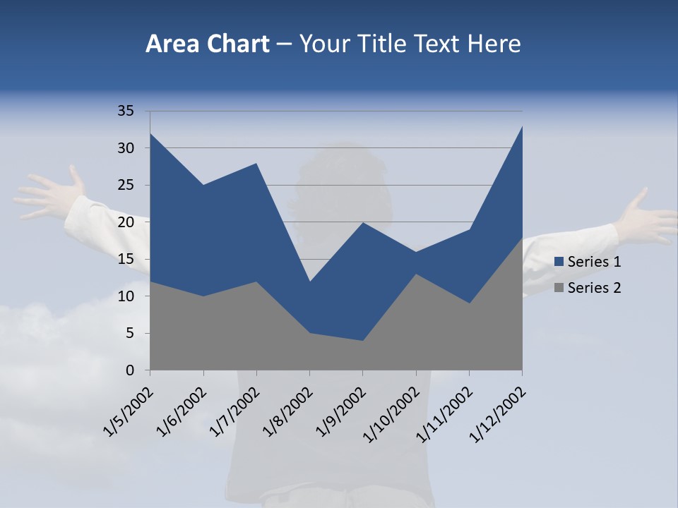 A Man With His Arms Outstretched In The Air PowerPoint Template