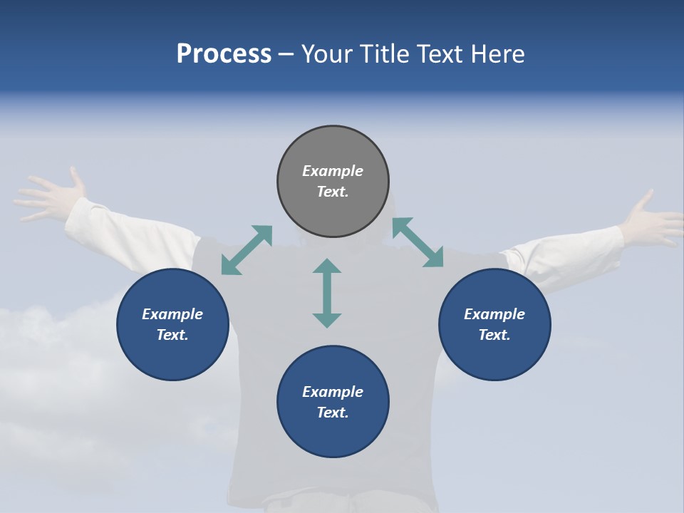 A Man With His Arms Outstretched In The Air PowerPoint Template