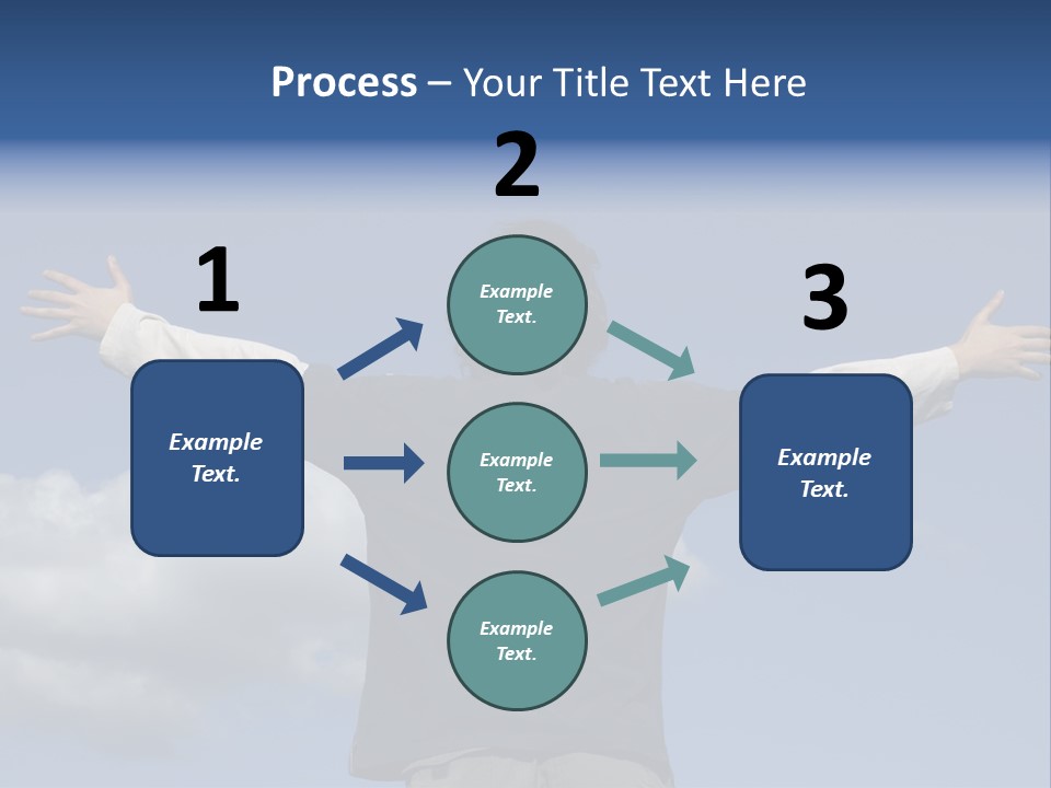 A Man With His Arms Outstretched In The Air PowerPoint Template