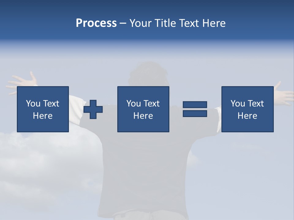 A Man With His Arms Outstretched In The Air PowerPoint Template