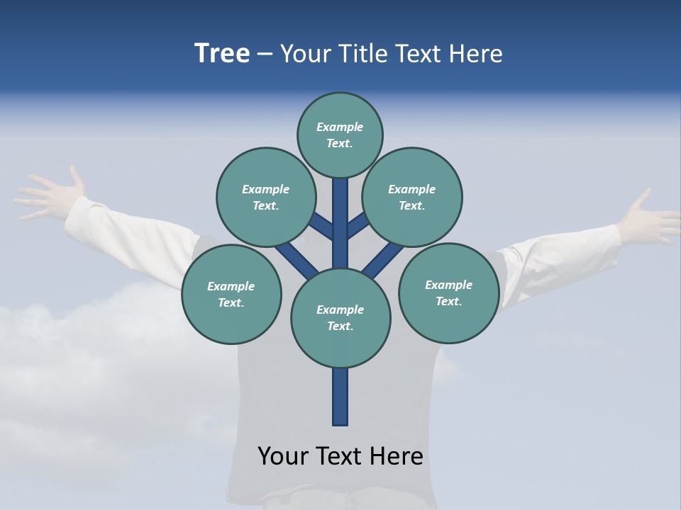 A Man With His Arms Outstretched In The Air PowerPoint Template