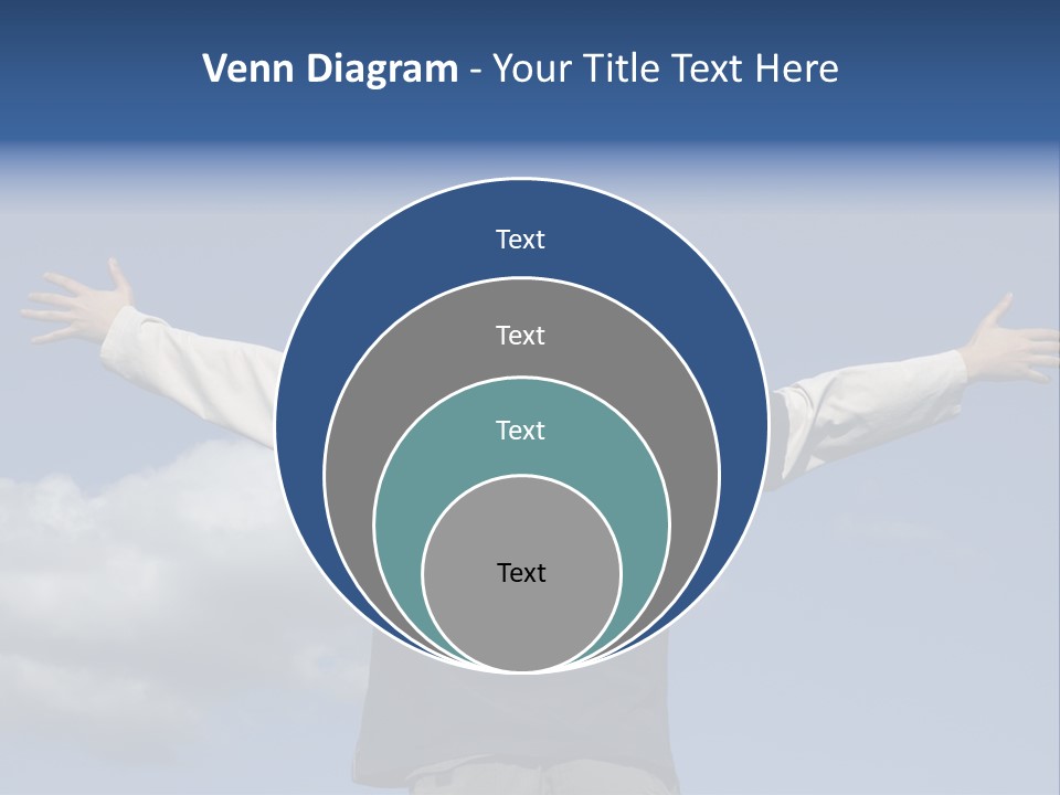 A Man With His Arms Outstretched In The Air PowerPoint Template