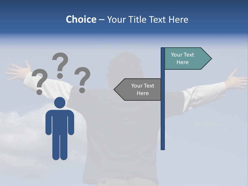 A Man With His Arms Outstretched In The Air PowerPoint Template