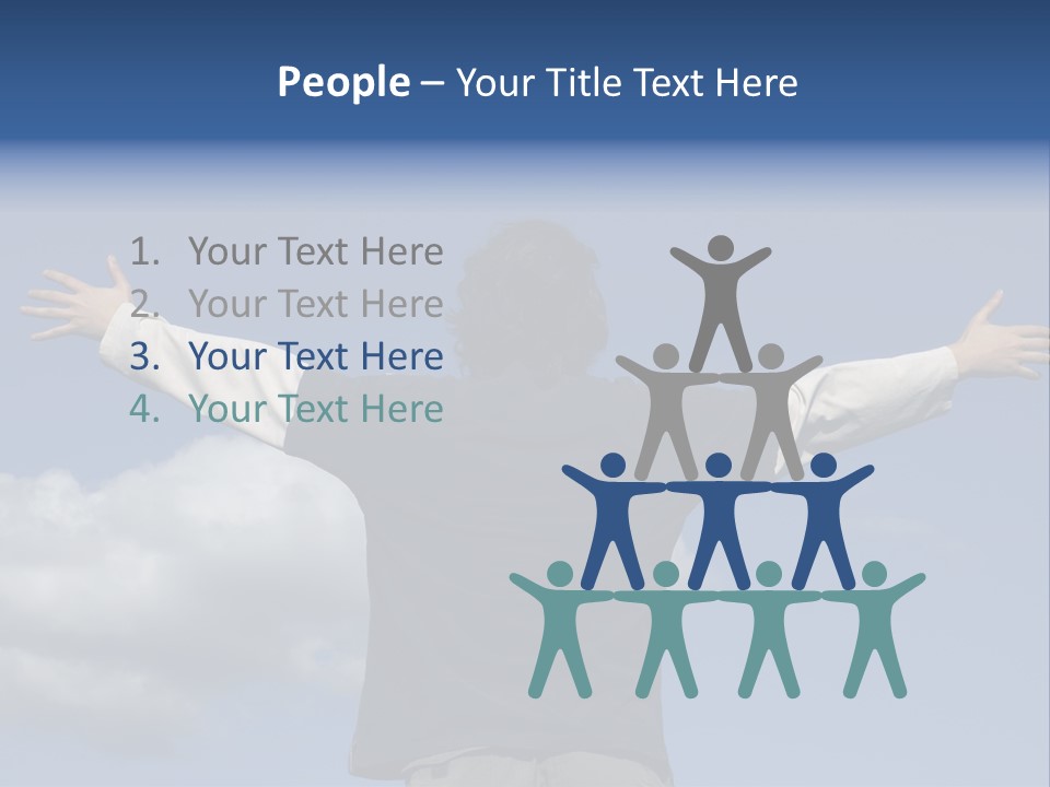 A Man With His Arms Outstretched In The Air PowerPoint Template