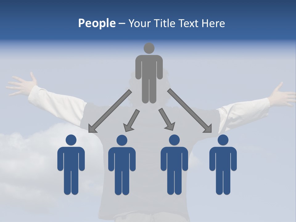 A Man With His Arms Outstretched In The Air PowerPoint Template