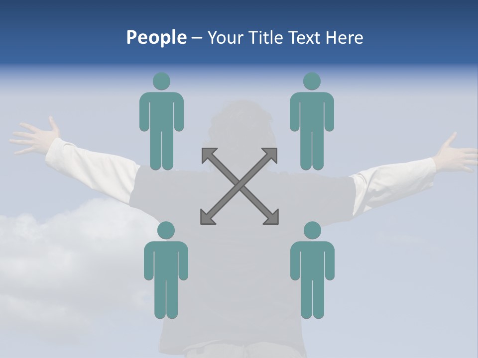 A Man With His Arms Outstretched In The Air PowerPoint Template