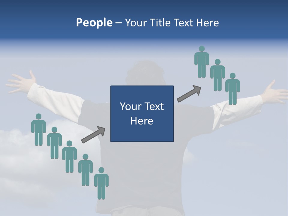 A Man With His Arms Outstretched In The Air PowerPoint Template