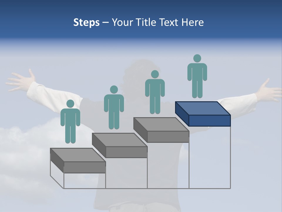 A Man With His Arms Outstretched In The Air PowerPoint Template