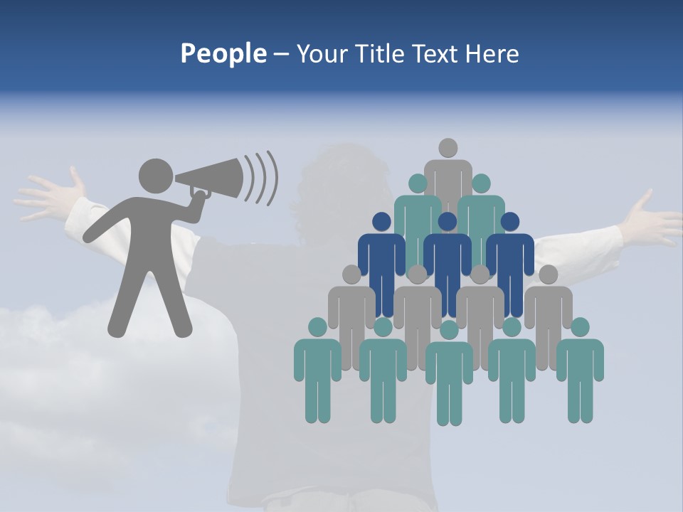 A Man With His Arms Outstretched In The Air PowerPoint Template