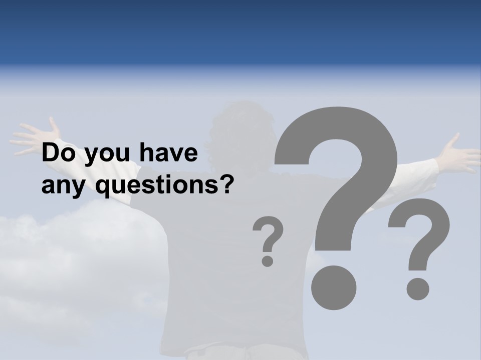 A Man With His Arms Outstretched In The Air PowerPoint Template