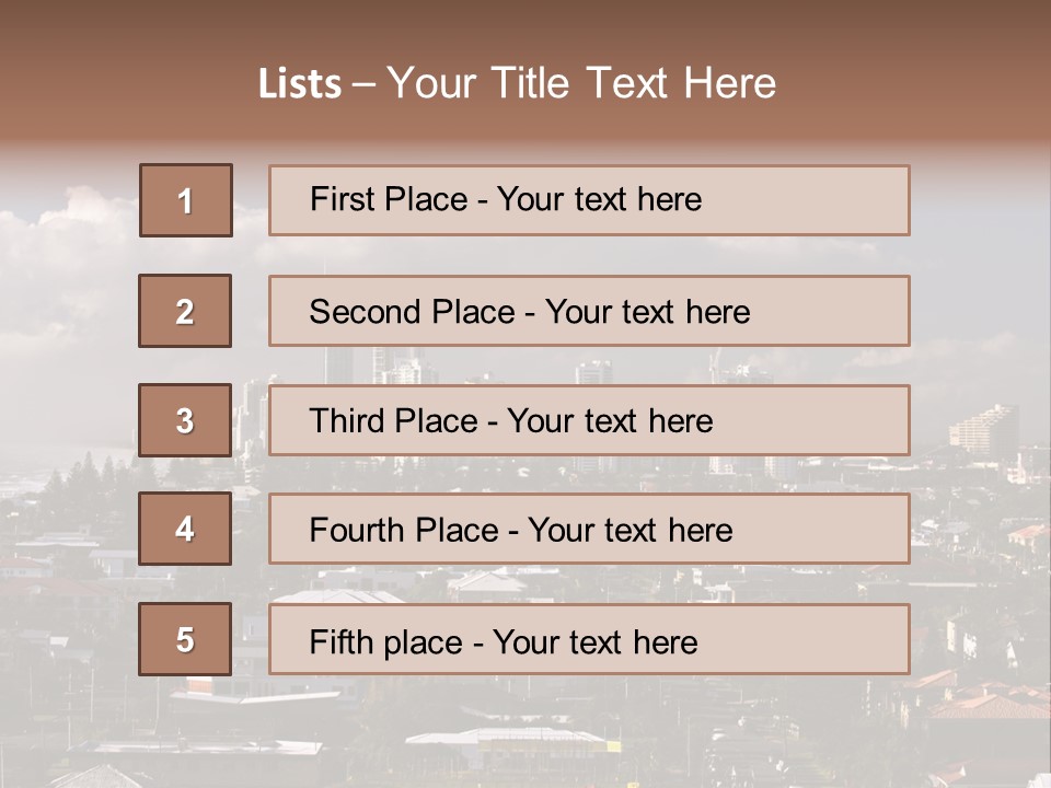 Surfers Paradise Skyline From Magic Mountain PowerPoint Template