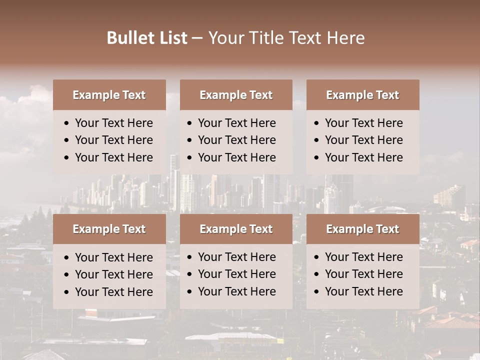 Surfers Paradise Skyline From Magic Mountain PowerPoint Template