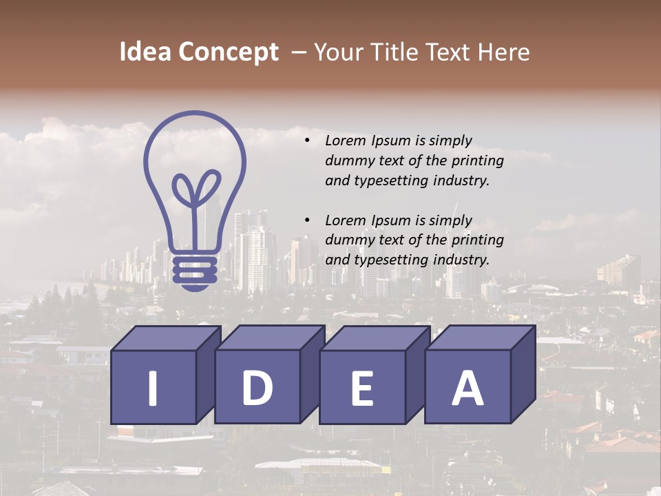 Surfers Paradise Skyline From Magic Mountain PowerPoint Template