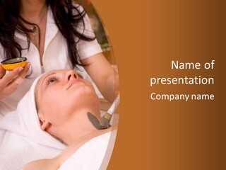 Beautiful Woman At The Spa Center For Face Care Session PowerPoint Template