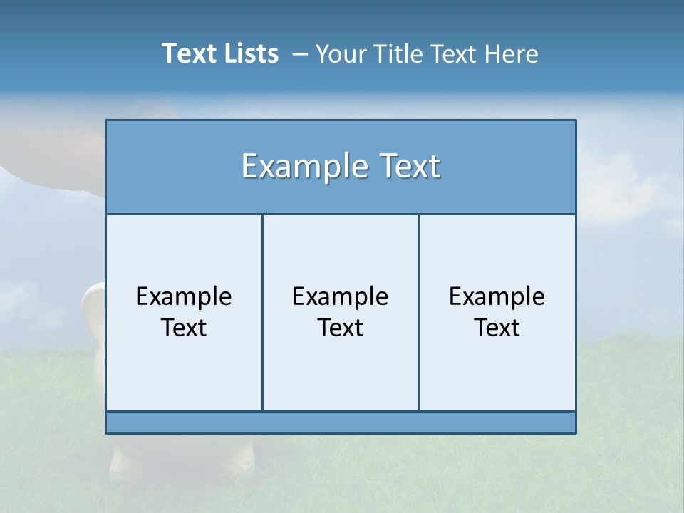 Coin Bank Sitting On Grass With Hand Putting In A Coin PowerPoint Template