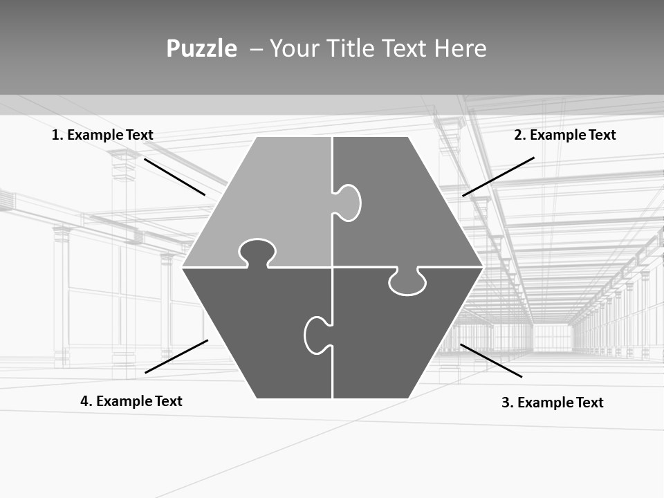 Abstract Architectural 3D Construction. Concept - Modern Architecture And Designing. PowerPoint Template