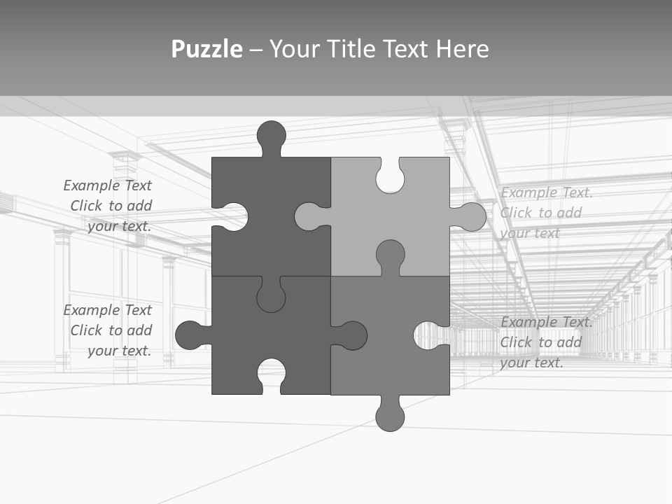 Abstract Architectural 3D Construction. Concept - Modern Architecture And Designing. PowerPoint Template