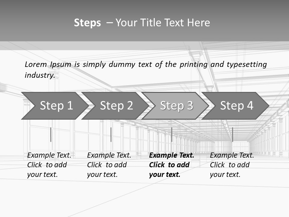 Abstract Architectural 3D Construction. Concept - Modern Architecture And Designing. PowerPoint Template