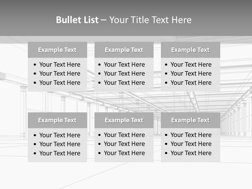 Abstract Architectural 3D Construction. Concept - Modern Architecture And Designing. PowerPoint Template