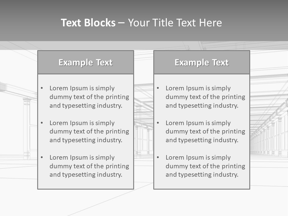 Abstract Architectural 3D Construction. Concept - Modern Architecture And Designing. PowerPoint Template