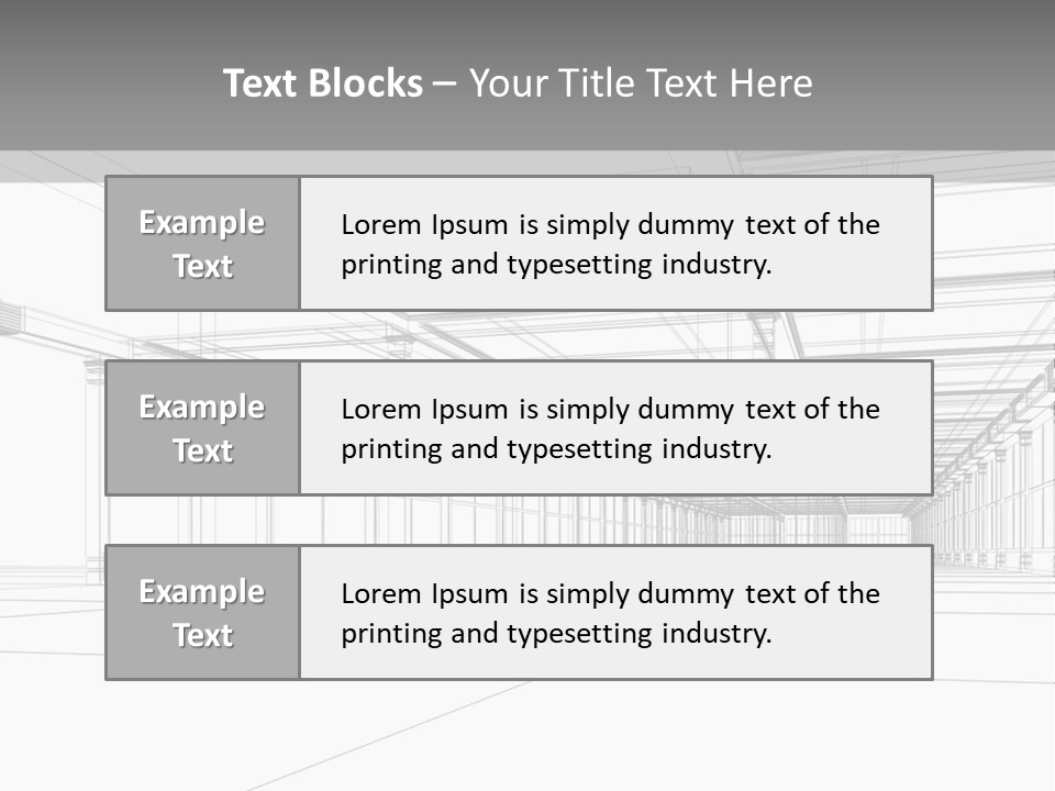Abstract Architectural 3D Construction. Concept - Modern Architecture And Designing. PowerPoint Template
