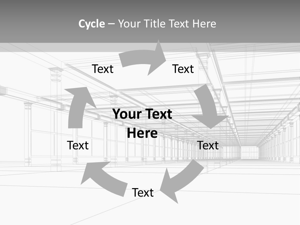 Abstract Architectural 3D Construction. Concept - Modern Architecture And Designing. PowerPoint Template