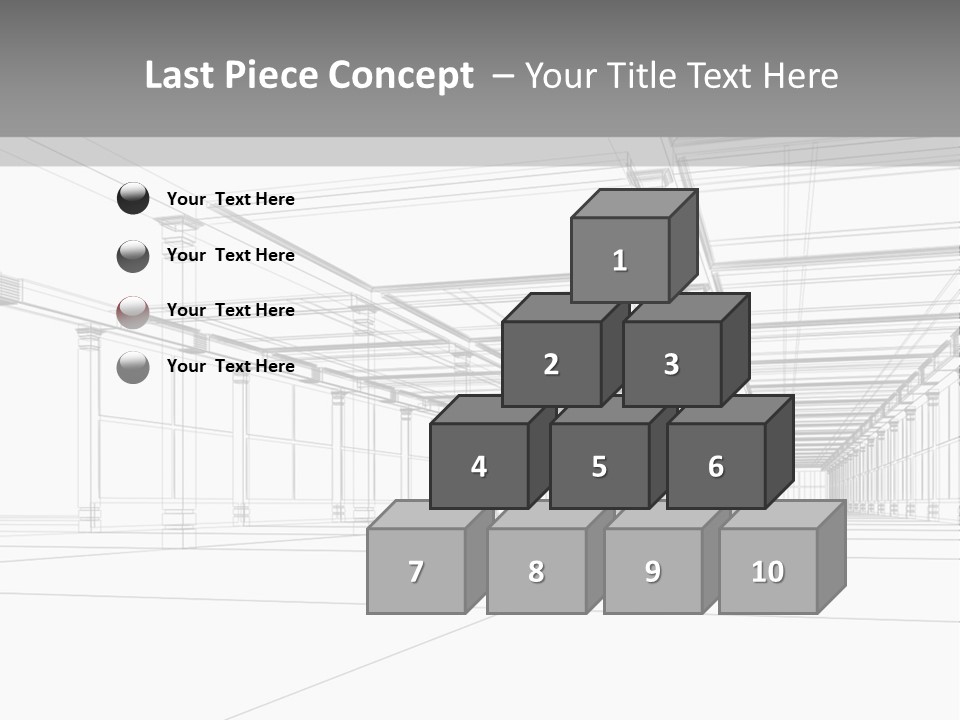 Abstract Architectural 3D Construction. Concept - Modern Architecture And Designing. PowerPoint Template
