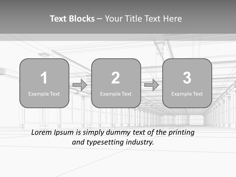 Abstract Architectural 3D Construction. Concept - Modern Architecture And Designing. PowerPoint Template