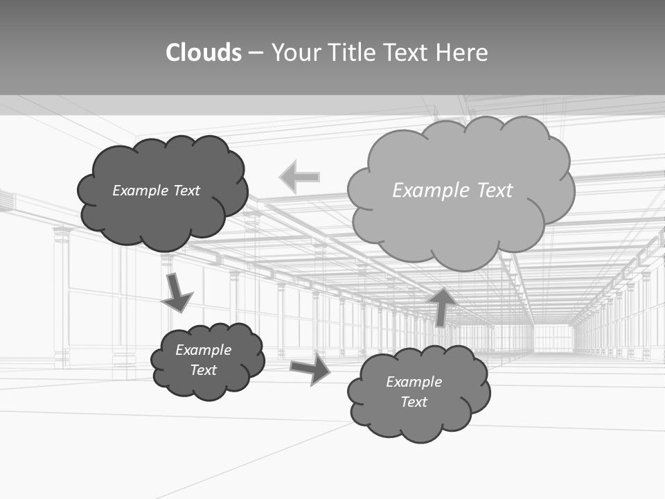 Abstract Architectural 3D Construction. Concept - Modern Architecture And Designing. PowerPoint Template